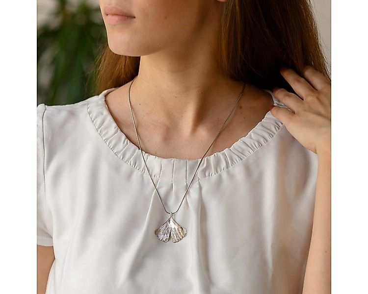 Materia Kettenanhänger Ginkgo / Ginkgoblatt Silber KA-277, 925 Sterling Sil günstig online kaufen