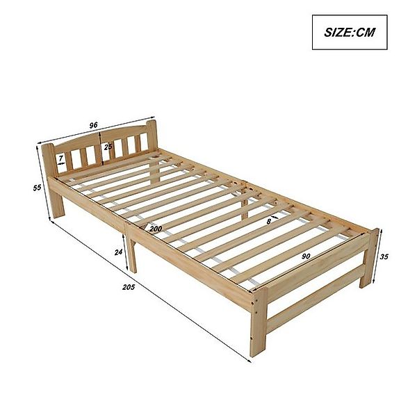 HAUSS SPOLE Massivholzbett Einzelbett Holzbett Bettrahmen Kinderbett Jugend günstig online kaufen