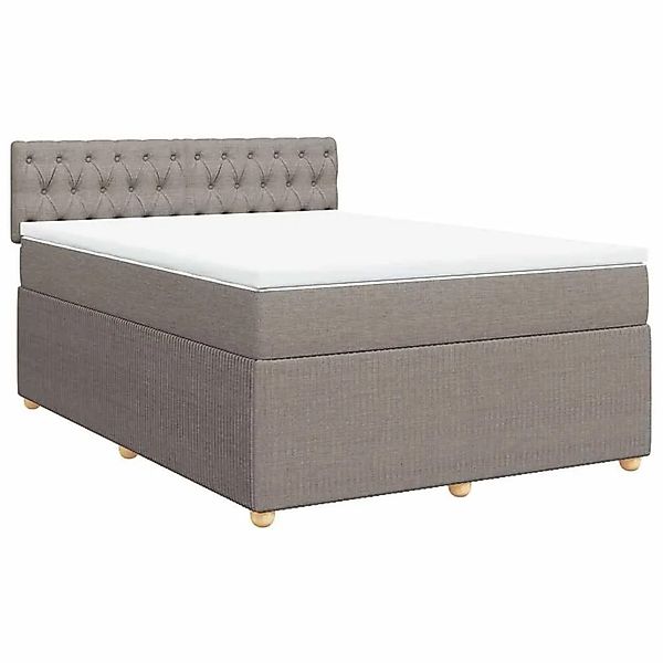 vidaXL Boxspringbett mit Matratze Taupe 160x200 cm Stoff 3287518 günstig online kaufen
