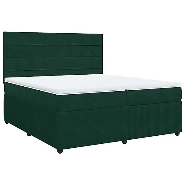 vidaXL Boxspringbett mit Matratze Dunkelgrün 200x200 cm Samt 3292433 günstig online kaufen