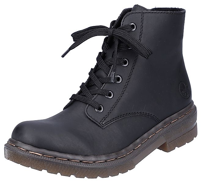 Rieker Schnürboots, Schnürstiefelette, Blockabsatz, mit Logoprägung günstig online kaufen