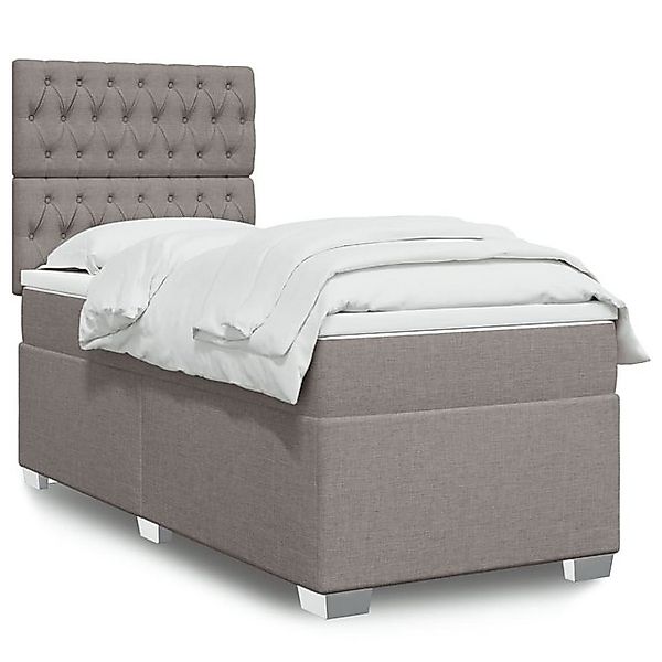 furnicato Bettgestell Boxspringbett mit Matratze Taupe 100x200 cm Stoff (1- günstig online kaufen