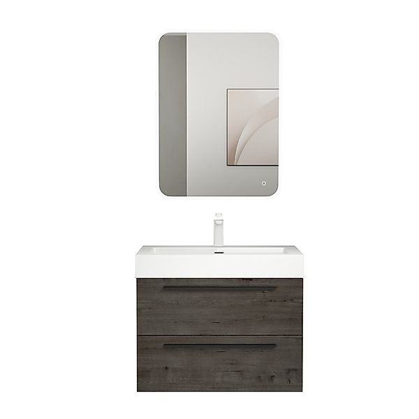 doporro Badezimmer-Set Badmöbel-Set Quadratto Waschbeckenunterschrank Wasch günstig online kaufen