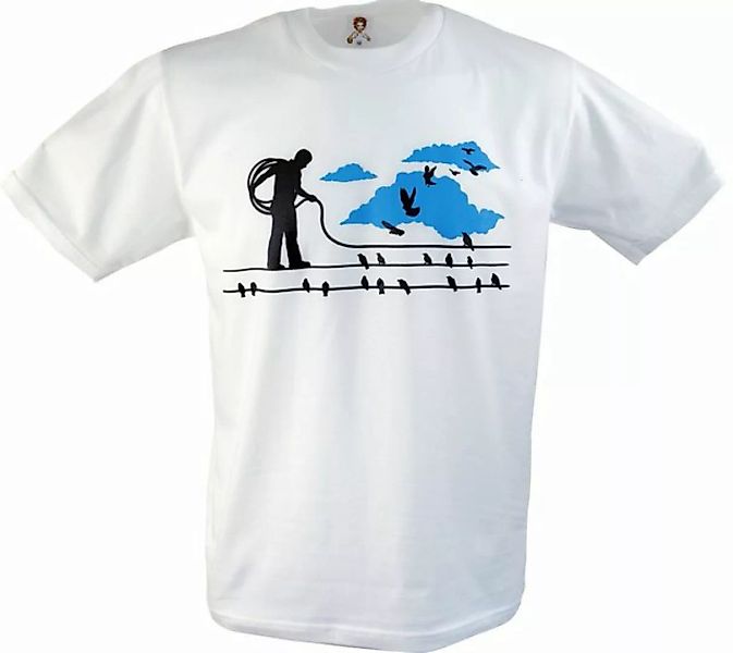 Guru-Shop T-Shirt Fun Retro Art T-Shirt - Abflug alternative Bekleidung günstig online kaufen