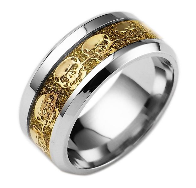Eyecatcher Fingerring Edelstahlring mit Totenkopf Gothic Punk Hiop Hop Ring günstig online kaufen