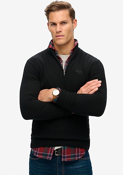 Superdry Strickpullover ESSENTIAL EMB KNIT HALF günstig online kaufen