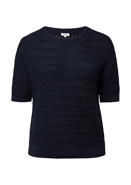 s.Oliver Kurzarmpullover Strickpullover Ajour-Pullover mit Halbarm günstig online kaufen