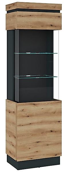 CORTE CORV02R Vitrine 1Tür Kosmos grau/Coast Evoke Eiche  von Wojcik günstig online kaufen