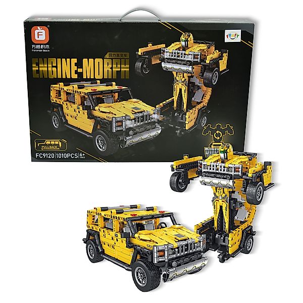 FUNFY Actionfigur 1010-teiliges 2-in-1-Pullback-Auto und Transformer-Bauste günstig online kaufen