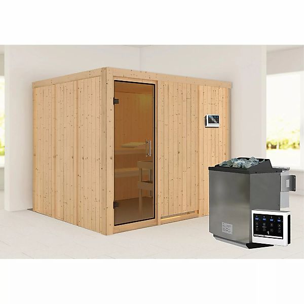 Karibu Sauna Gunda mit Bio-Ofen externe Stg.Natur günstig online kaufen