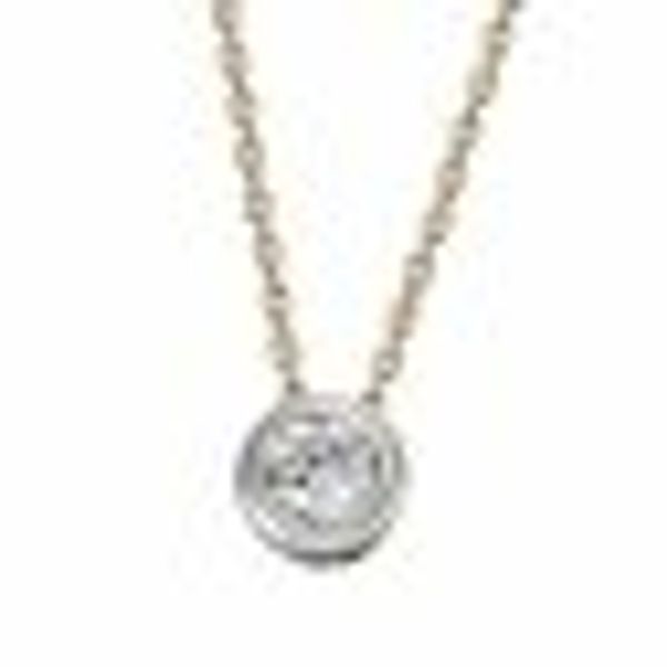 Anhänger mit Kette 375 Gelbgold Glänzend 1 Brillant weiß günstig online kaufen