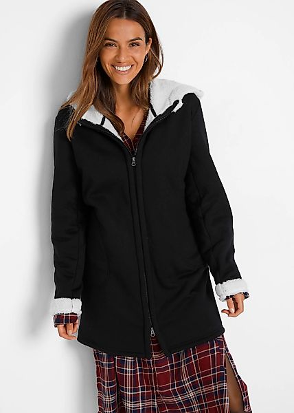 bonprix Kapuzensweatjacke "Kapuzen-Sweatjacke mit Teddyfell", Kapuzen-Sweat günstig online kaufen