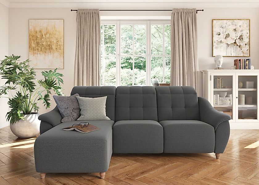 Home affaire Ecksofa "Boston L-Form" Kopfteilverstellung an jeder Sitzfläch günstig online kaufen