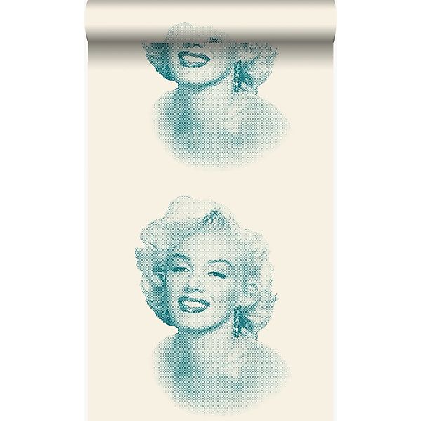 Origin Wallcoverings Tapete Marilyn Monroe Weiß und Türkis 53 cm x 10.05 m günstig online kaufen