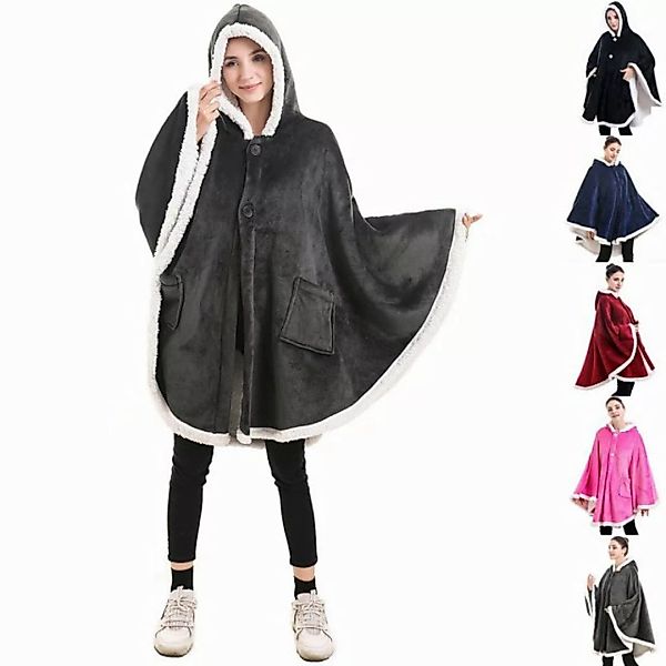 BTTO Fleeceponcho Tragbare Decke Flanell-Fleece Ärmeldecke Kuscheldecke Fle günstig online kaufen