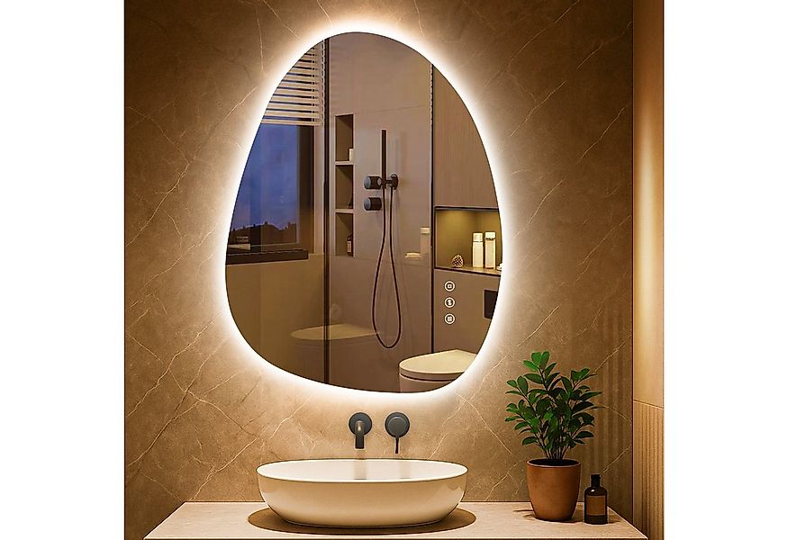 PESENXAN Badspiegel LED Badezimmerspiegel, Asymmetrischer LED-Spiegel, mit günstig online kaufen