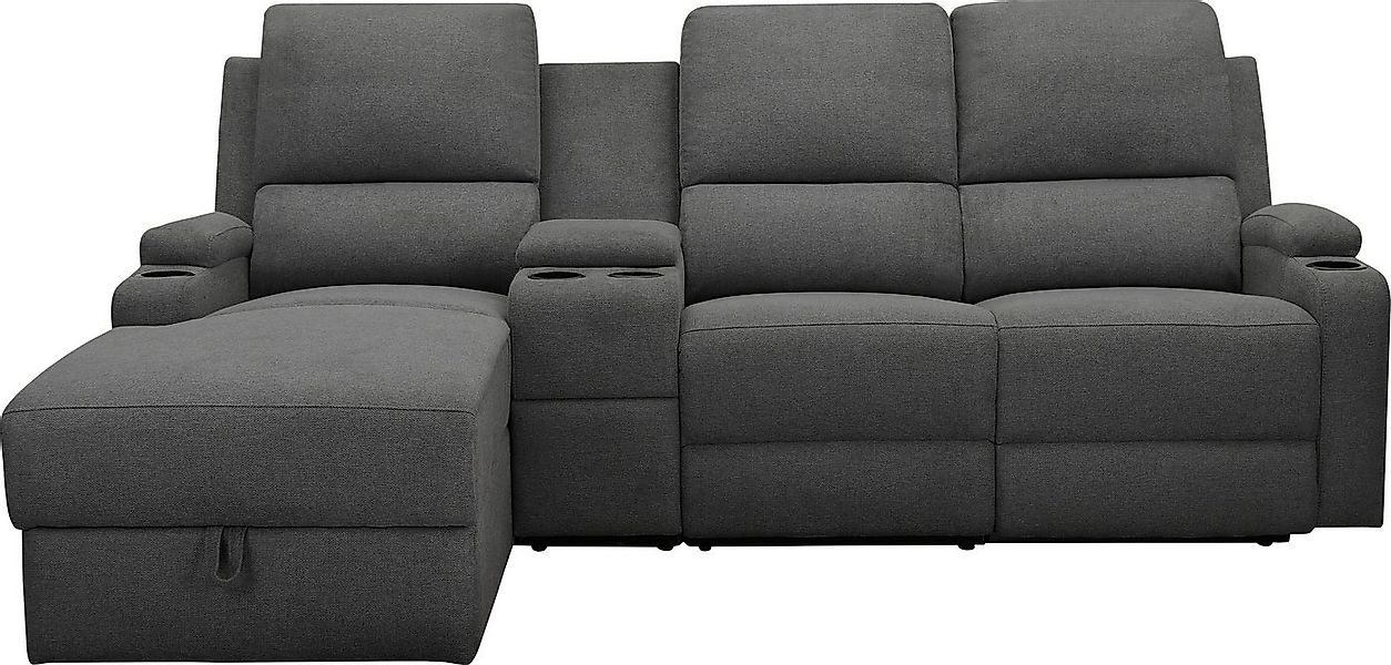 Home affaire Ecksofa NAPORI Multimediasofa, 3er Kinosessel XXL, L-Form, 3 B günstig online kaufen