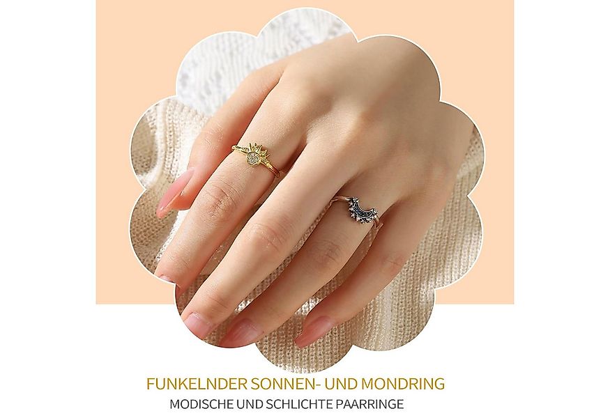 Refttenw Fingerring Paarring Set Sonne & Mond,Hochzeitsringe,Geschenk für P günstig online kaufen