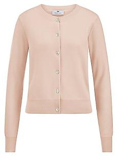 Strickjacke Rundhals-Ausschnitt Peter Hahn rosé günstig online kaufen