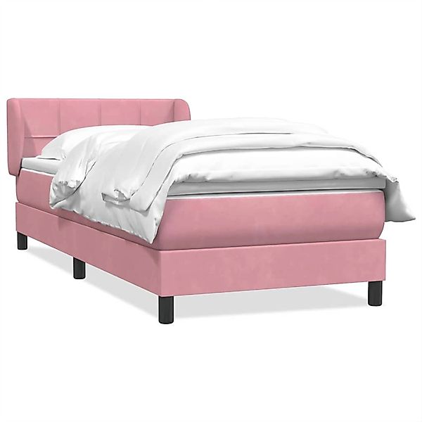vidaXL Boxspringbett mit Matratze Rosa 80x220 cm Samt 3317552 günstig online kaufen