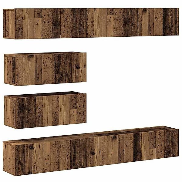 vidaXL Schrankmodule 6-tlg. TV-Schrank-Set Wandmontage Altholz-Optik Holzwe günstig online kaufen