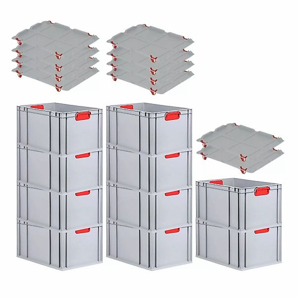 PROREGAL Spar Set 10x Eurobox Nextgen Color Mit Auflagedeckel & Schiebeschn günstig online kaufen