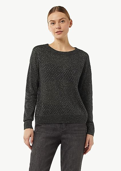 comma Longpullover Strickpullover Strickpullover mit Ajourmuster günstig online kaufen