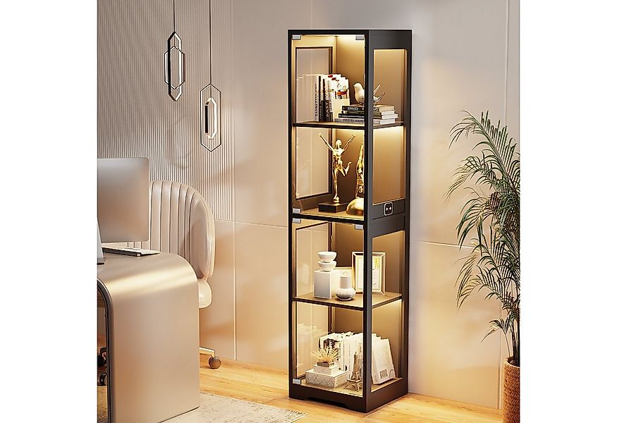 BROTTAR Glasvitrine Ausstellungsschrank mit Glastür, 4-stufiger Kuriosekabi günstig online kaufen