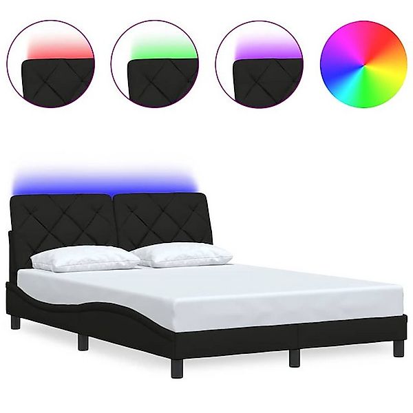 vidaXL Bettgestell Bettgestell mit LED ohne Matratze Schwarz 120x200 cm Sto günstig online kaufen