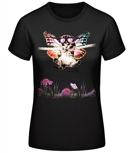Katze Schmetterling · Frauen Basic T-Shirt günstig online kaufen