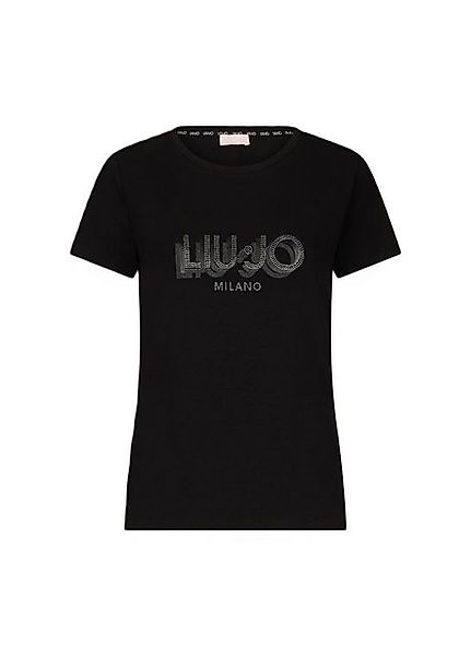 Liu Jo T-Shirt – Kurzarmshirt mit Logo & Strass günstig online kaufen