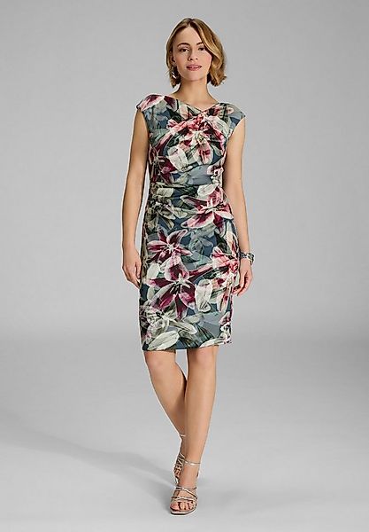 SWING Cocktailkleid - Etui Kleid aus bedrucktem Scuba mit Drapierung Figurb günstig online kaufen