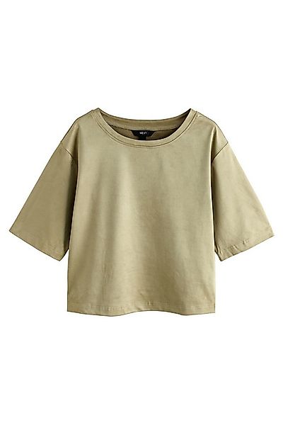 Next T-Shirt Weiches, kastiges T-Shirt aus Veloursleder (1-tlg) günstig online kaufen