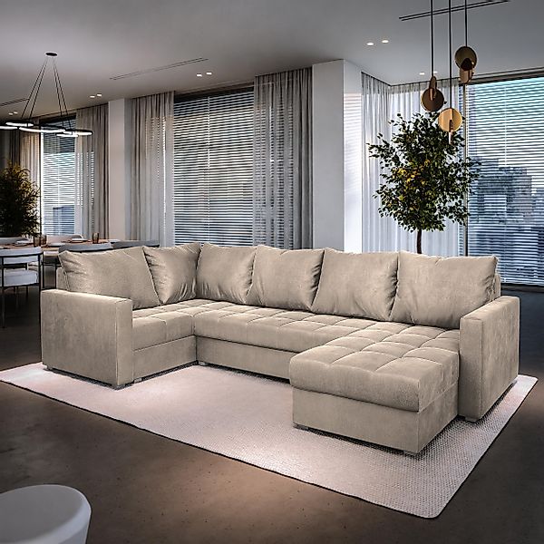 Masseno Ecksofa LORIVO mit Schlaffunktion U-Form, günstig online kaufen