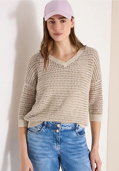 CECIL Pullover mit V-Neck und Garnmix günstig online kaufen