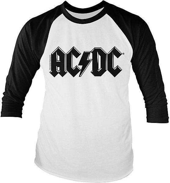 AC/DC Longsleeve Black Logo Retro Baseball günstig online kaufen