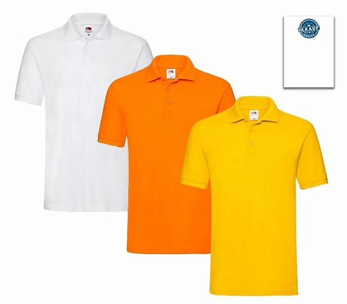 Fruit of the Loom Poloshirt 3er Premium Polo S M L XL XXL 3XL auch Farbsets günstig online kaufen