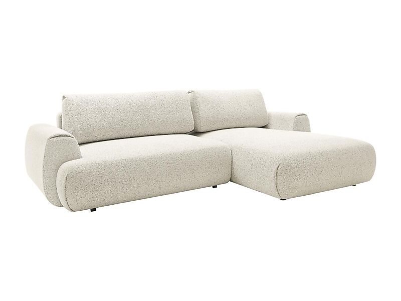 Ecksofa mit Schlaffunktion - Ecke rechts - melierter Stoff - Beige - MONELI günstig online kaufen