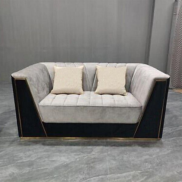 JVmoebel Sofa Luxus Moderner Zweisitzer mit Edelstahl Stoffmöbel Neu, Made günstig online kaufen