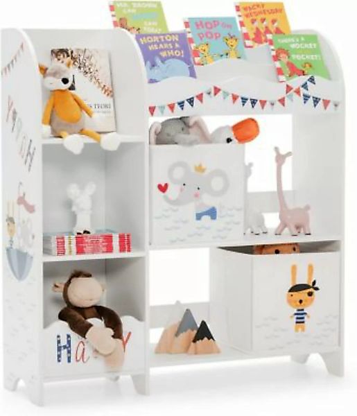 COSTWAY® Kinderzimmerregal 3-stöckig Spielzeug-Organizer weiß günstig online kaufen