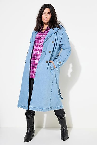 Studio Untold Wintermantel Jeans-Trenchcoat A-Linie Revers günstig online kaufen