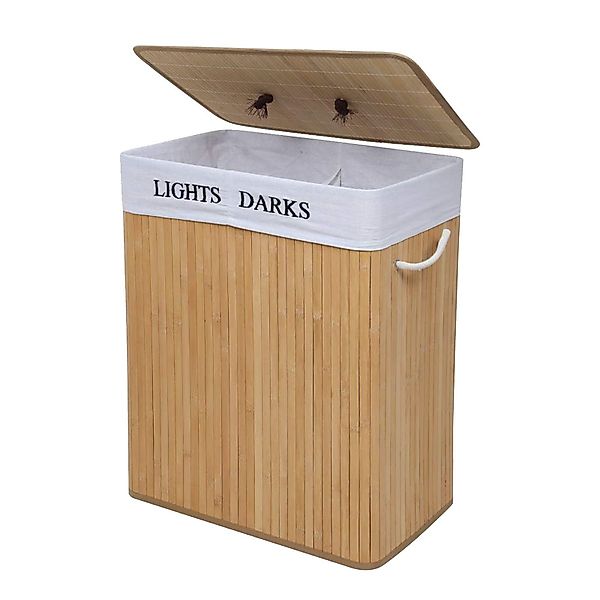 Mondeer Wäschekorb 100L Wäschesortierer aus Bambus günstig online kaufen