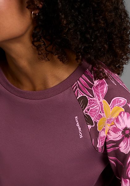 KangaROOS Sweatshirt, Ärmel mit Blumendruck günstig online kaufen
