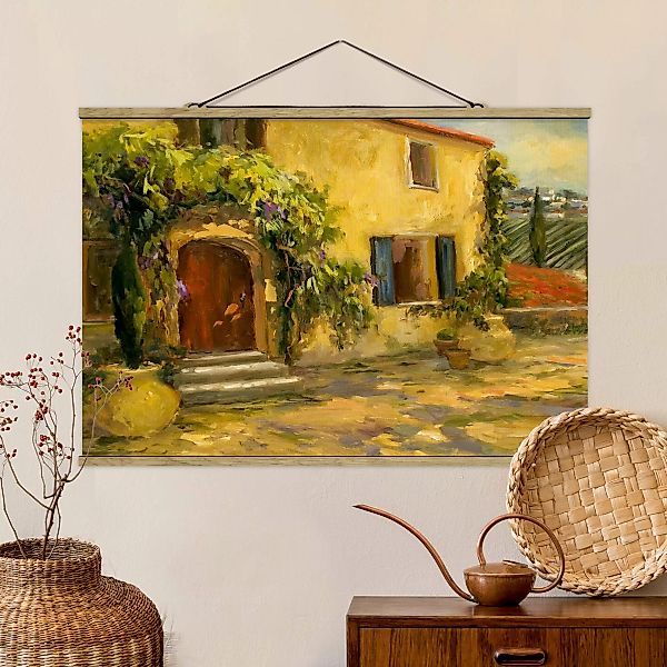 Stoffbild Kunstdruck mit Posterleisten - Querformat Italienische Landschaft günstig online kaufen