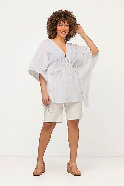 Ulla Popken Tunika Kimono-Bluse Lochspitze Oversized günstig online kaufen