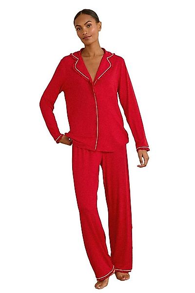 Love & Roses Pyjama Love & Roses Durchgeknöpfter Schlafanzug (2 tlg) günstig online kaufen