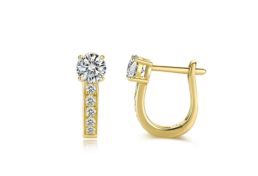 Sternvoll Ohrring-Set Creolen-Ohrstecker 0.43 ct Diamanten, 18K Gelbgold IG günstig online kaufen