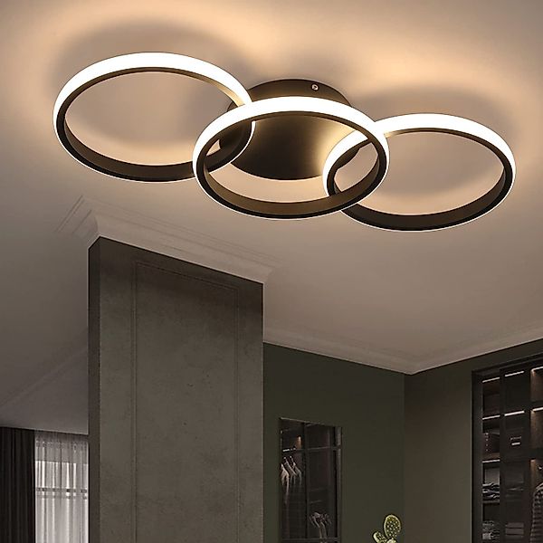 Nettlife LED Deckenleuchte Wohnzimmer 3 Ringe günstig online kaufen