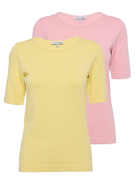 MIALUSSO Rundhalspullover Halbarmpullover (2er Pack, 2-tlg) günstig online kaufen
