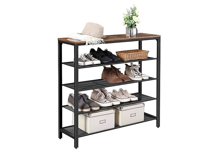 VASAGLE Schuhregal Schuhschrank, Schuhablagen, Metallgestell, Höhe 72-152cm günstig online kaufen